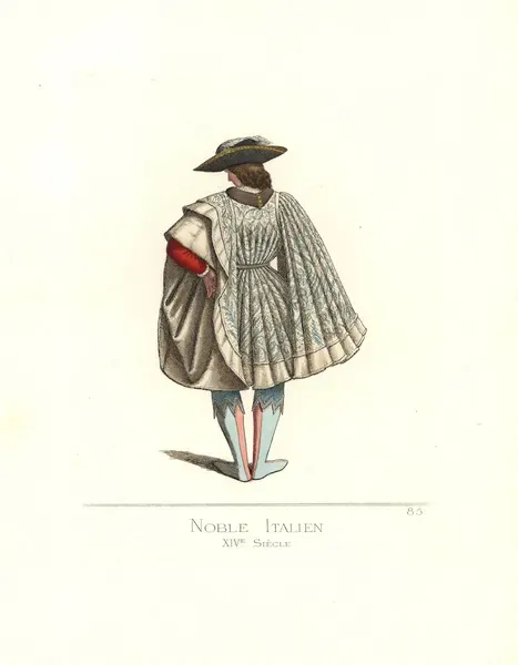 Framed Print of 14th Century Italian Nobleman Print, Handcolored Lithograph. Framed Print from Mary Evans Framed Print of 14th Century Italian Nobleman Print, Handcolored Lithograph. Framed Print from Mary Evans