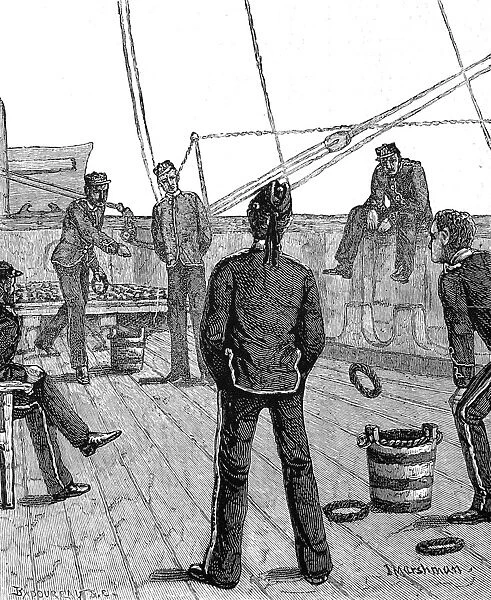 Deck Quoits on board a Troopship, 1876