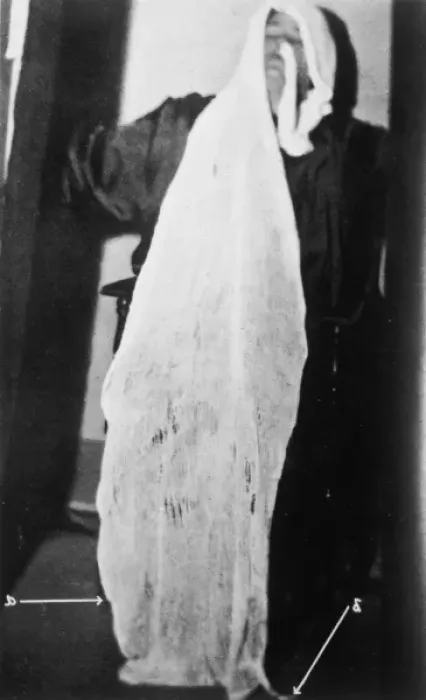 Framed Print : Helen Duncan with Cheesecloth-like Ectoplasm Print Framed Print : Helen Duncan with Cheesecloth-like Ectoplasm Print