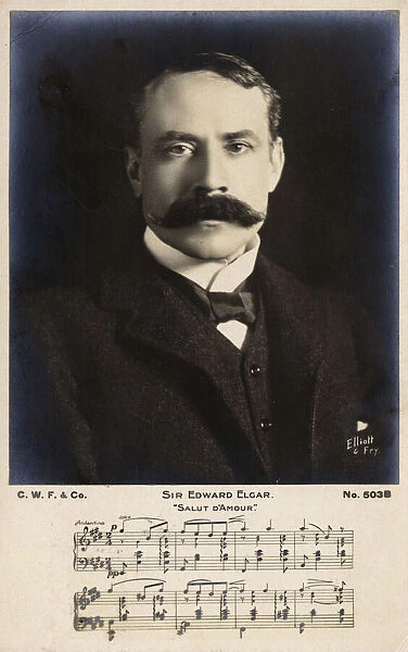 Edward Elgar and musical score to Salut D'Amour