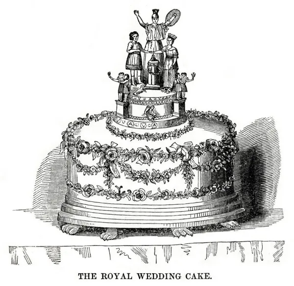 Engraving Of Queen Victorias Wedding Or Bride Cake Print