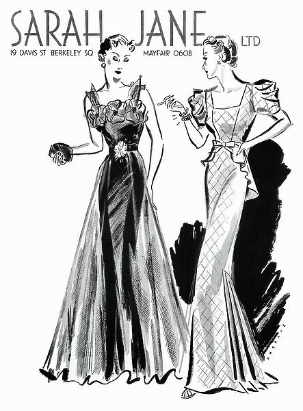 Two evening gowns by Sarah Jane 1936