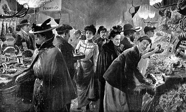 Evening Market in Soho, London, 1906