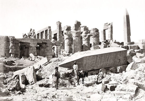 Fallen obelisk at Karnak, Egypt, 1857