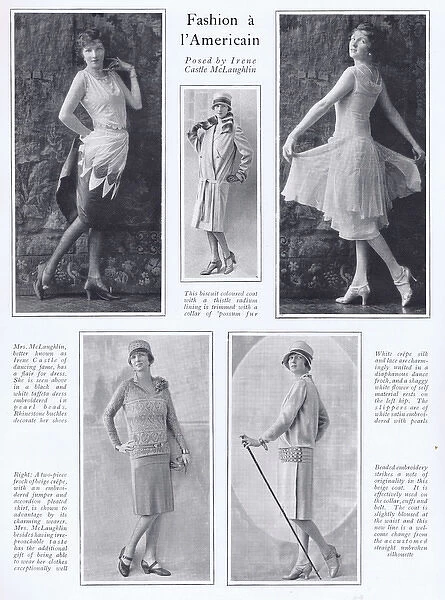 Fashion a L Americian posed by Irene Castle McLaughlin, 1927