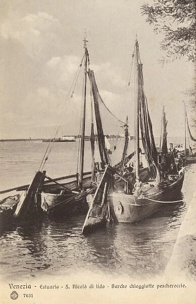 Fishing boats moored up at S. Nicola di Lido