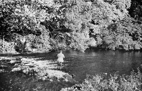 Fishing on the River Nidd in the 1930s