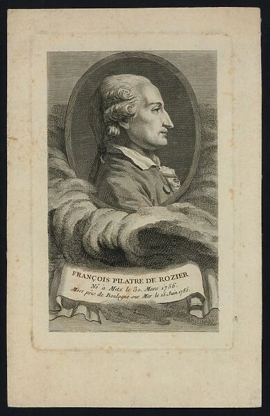 Francois Pilatre de Rozier, ne e Metz le 30. mars 1756, mort