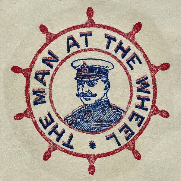 Fruit Label -- The Man at the Wheel