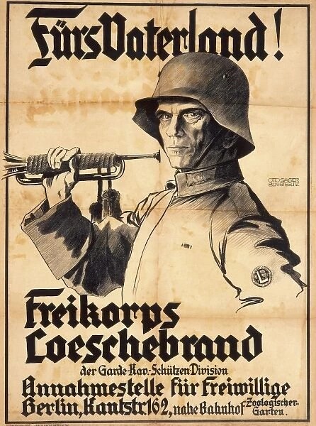 German First World War poster -- For the Fatherland -- depicting a ...