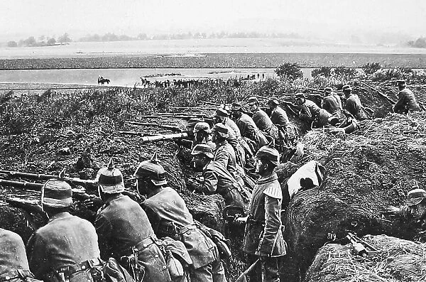 German Infantry in a trench during WW1