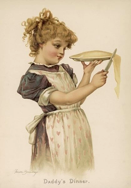 Girl Cuts Pie Edge 1890