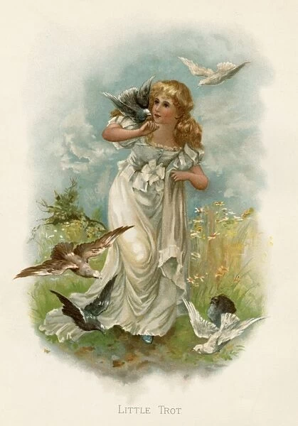 Girl and Doves C1880