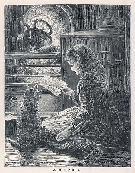 Girl Reading by Stove