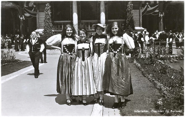 Girls in costume, Interlaken, Berne, Switzerland
