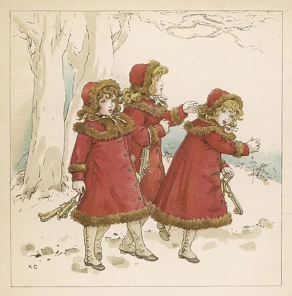 Three Girls Skating 1900
