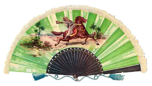 Greetings card in the shape of a fan