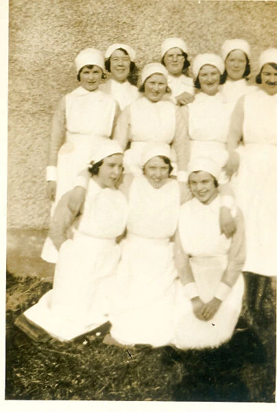 Group of nurses, outdoors
