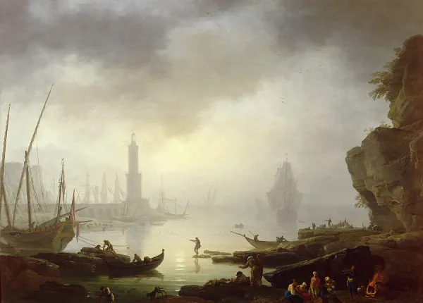 Harbour Scene at Sunset, by Carlo Bonavia