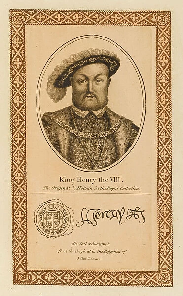 HENRY VIII. KING HENRY VIII with his autograph