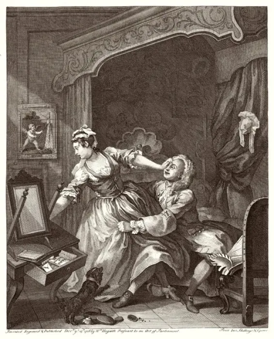 Framed Print : Etching Print of a Reluctant Lady and Her Seducer by Hogarth Framed Print : Etching Print of a Reluctant Lady and Her Seducer by Hogarth