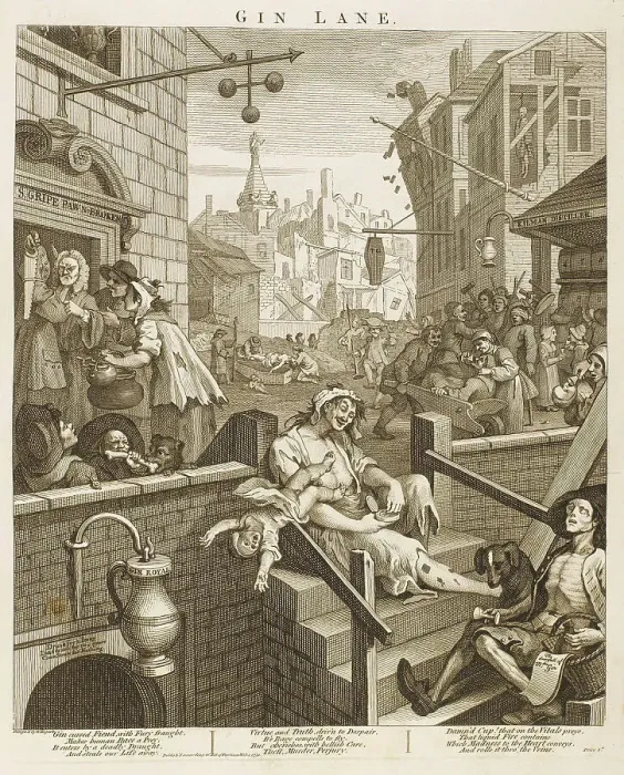Framed Print : Hogarth's 1751 Print: Gin Lane Framed Print : Hogarth's 1751 Print: Gin Lane