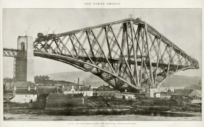 Framed Print : The Forth Bridge: Fife Pier Print, 1890 Framed Print : The Forth Bridge: Fife Pier Print, 1890