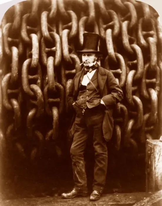 Framed Print : I K Brunel before the Great Eastern Hauling Chains Print Framed Print : I K Brunel before the Great Eastern Hauling Chains Print
