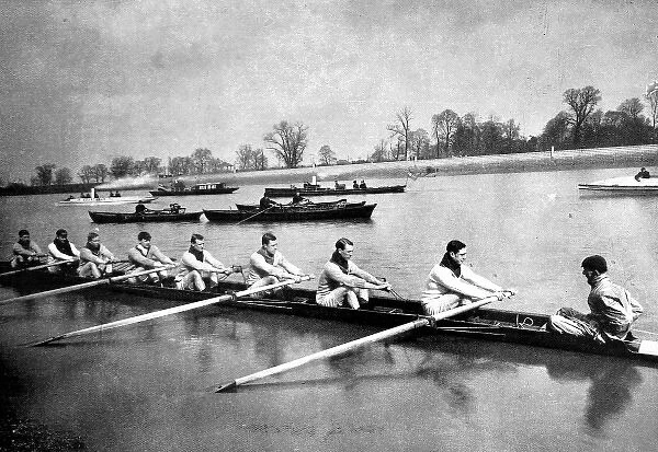 The Inter-varsity boat-race: The Crews at Practice