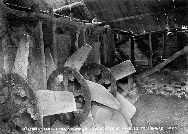 Interior of Scutchmill, Showing Back of Scutching Handles, T