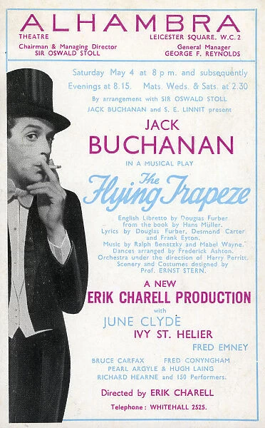 Jack Buchanan in The Flying Trapeze, Alhambra Theatre