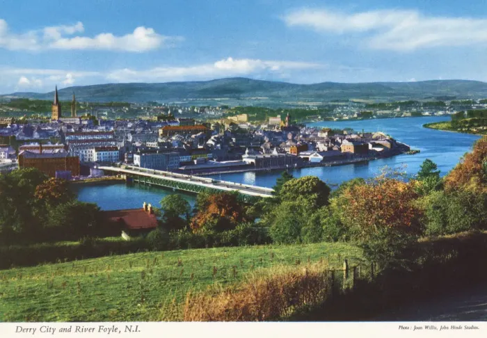 Framed Print : Derry City and River Foyle Print by J. Willis Framed Print : Derry City and River Foyle Print by J. Willis