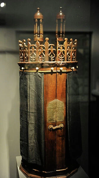 Judaism. Torah scroll case wrapped in black. Libya, 1889