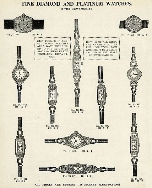 Ladies gem-set wristlet watches 1937
