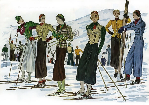 Lady skiers