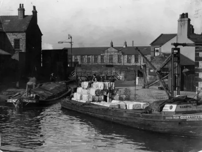 Framed Print : Lancashire Cotton Barge Print, 1930s Framed Print : Lancashire Cotton Barge Print, 1930s