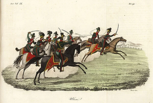 Lancers or Uhlan light cavalry in the Imperial Army