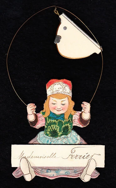 Little girl on a three-dimensional greetings card