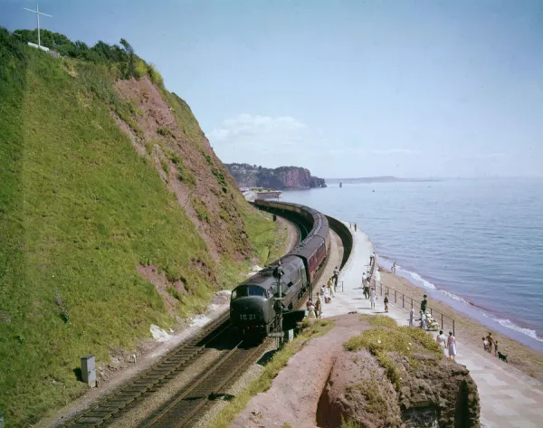 London to Penzance train at Teignmouth, Devon