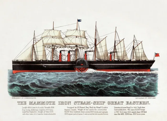 Framed Print : The Mammoth Iron Steam-Ship Great Eastern Print, 1873 Framed Print : The Mammoth Iron Steam-Ship Great Eastern Print, 1873