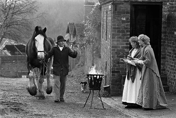 Man with horse, Blists Hill, Ironbridge, Shropshire, England