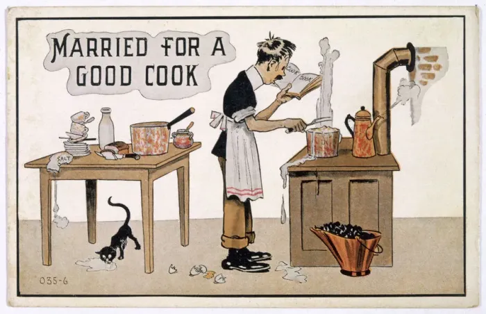 Framed Print : Man in the Kitchen C1905 Print Framed Print : Man in the Kitchen C1905 Print