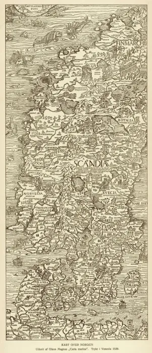 Framed Print : Scandinavian Print Map 1539 Framed Print : Scandinavian Print Map 1539