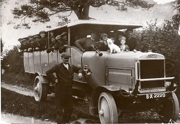 Miners outing in a charabanc, South Wales