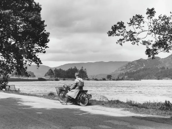 Framed Print : Motorcyclist at Ullswater Lake District Print Framed Print : Motorcyclist at Ullswater Lake District Print