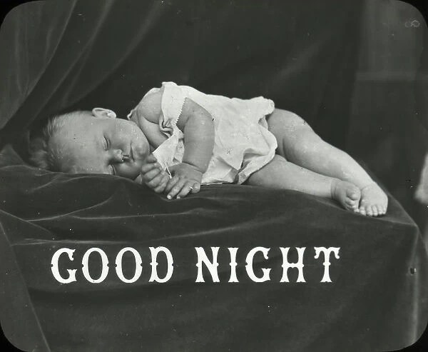 Mottos Good night Baby B/W Sleeping Baby (Photos Framed, Prints,  Puzzles,...) #14371290