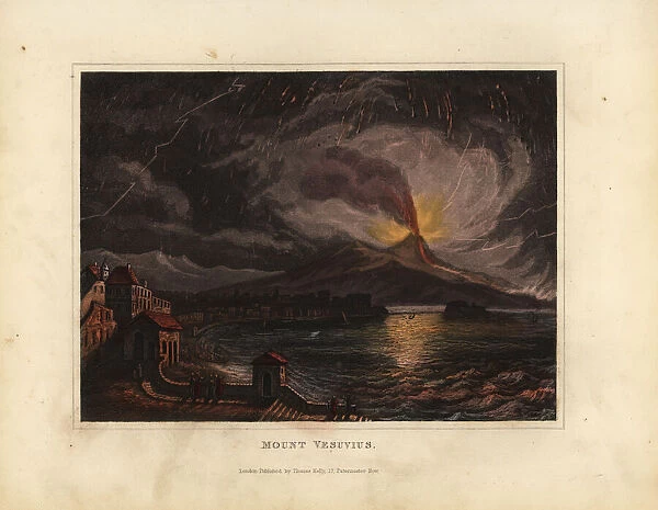 Mount Vesuvius erupting 19th century