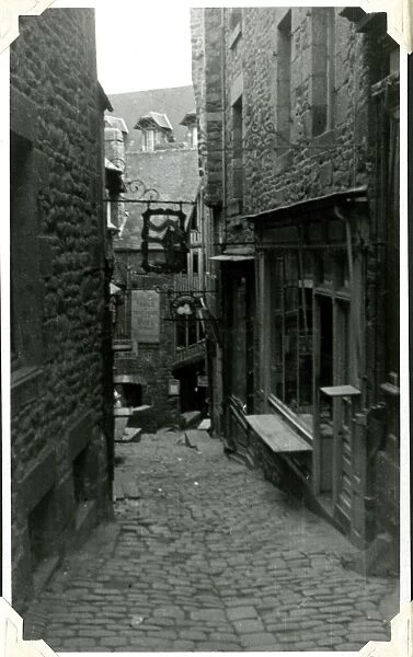 Narrow street, Saint-Michel, Brittany, France, WW2