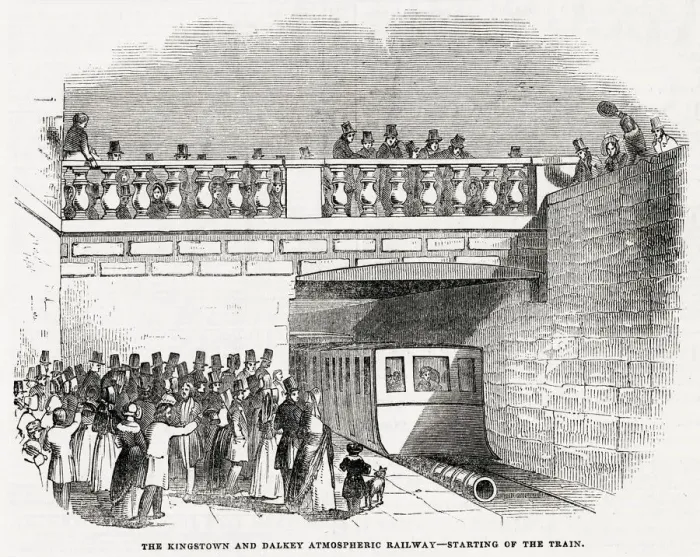 Framed Print : Dalkey Atmospheric Railway Print, 1844 Framed Print : Dalkey Atmospheric Railway Print, 1844