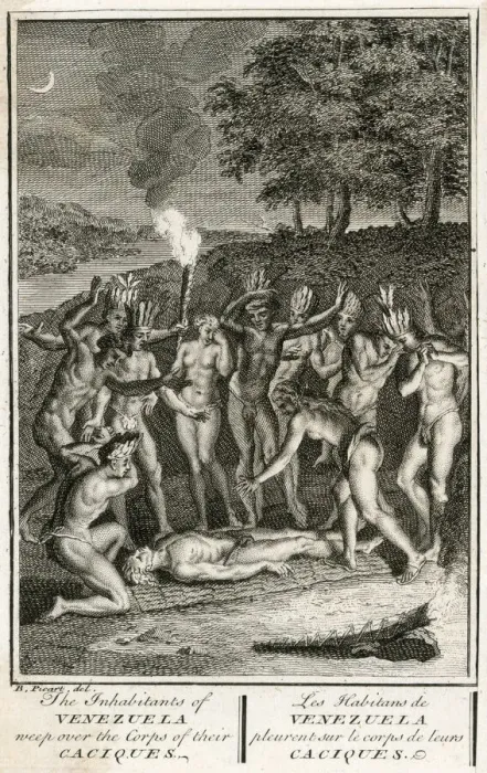 Framed Print : 17th Century Venezuelan Cacique Death Print 1737 Framed Print : 17th Century Venezuelan Cacique Death Print 1737